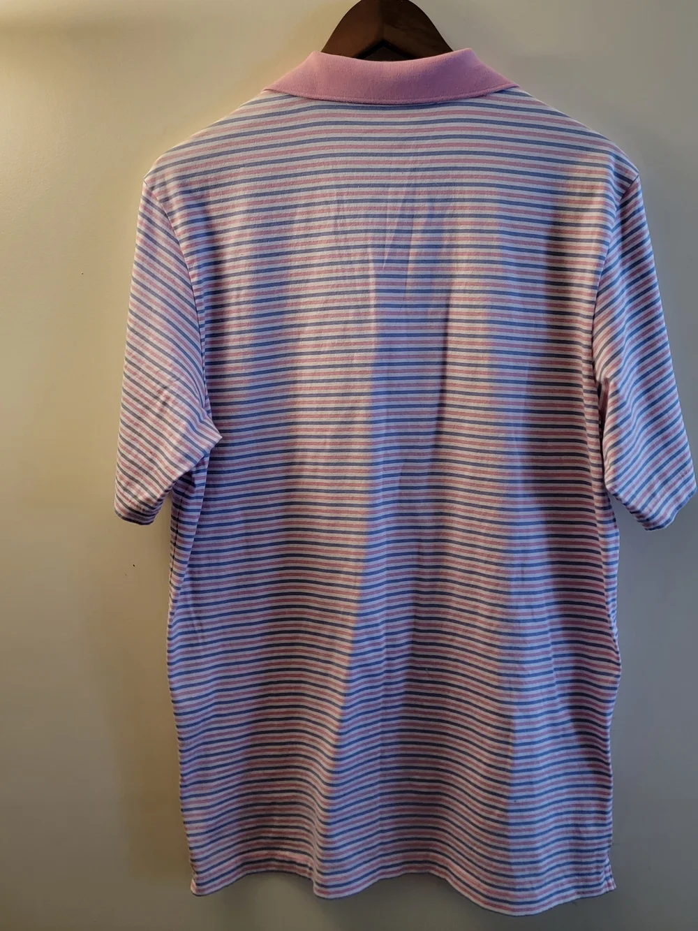 Ralph Lauren Polo Golf Men's Pink and Light Blue Striped Polo